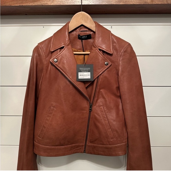 🤎ABLE Maha Leather Jacket ~ Whiskey ~ Small - Picture 1 of 16